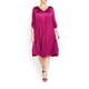MASHIAH SATIN PLISSE TWISTED HEM DRESS IN FUCHIA