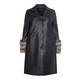 YOEK LEATHER COAT WITH FUR CUFFS