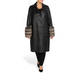 YOEK LEATHER COAT WITH FUR CUFFS