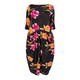 MASHIAH SATIN PLISSE FLORAL PRINT DRESS