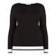 LUISA VIOLA BLACK SWEATER WITH WHITE TIPPING