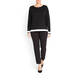 LUISA VIOLA BLACK SWEATER WITH WHITE TIPPING