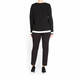 LUISA VIOLA BLACK SWEATER WITH WHITE TIPPING