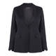 MARINA RINALDI NAVY LINED LINEN BLAZER