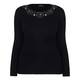 BEIGE LABEL BLACK EMBELLISHED NECK SWEATER 