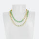 TWO STRAND SWAROVSKI CRYSTAL NECKLACE SAGE AND WHITE