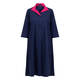 Karvinen Poplin Dress Navy and Fuchsia