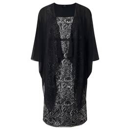 KIRSTEN KROG METALLIC LACE DRESS WITH CHIFFON SHRUG - Plus Size Collection