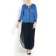 BEIGE NAVY CHIFFON TROUSERS