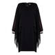 KIRSTEN KROG CAPE DRESS DIAMANTE CUFF BLACK