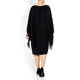 KIRSTEN KROG CAPE DRESS DIAMANTE CUFF BLACK