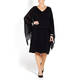 KIRSTEN KROG CAPE DRESS DIAMANTE CUFF BLACK