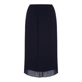 PER TE BY KRIZIA PLEATED GEORGETTE MIDI SKIRT NAVY - Plus Size Collection