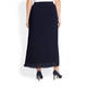 PER TE BY KRIZIA PLEATED GEORGETTE MIDI SKIRT NAVY