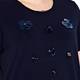 PER TE BY KRIZIA  COTTON NAVY EMBELLISHED T-SHIRT