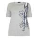 PER TE BY KRIZIA embelllished navy and white on grey T SHIRT