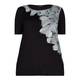 KRIZIA black floral print jewel neck T SHIRT