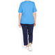 PER TE BY KRIZIA PALE BLUE T-SHIRT WITH EMBELLISHED PRINT FRONT