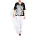 PER TE BY KRIZIA MONOCHROME PRINT TOP V-NECK