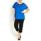 KRIZIA royal blue T-SHIRT with studded yoke