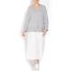 PER TE BY KRIZIA grey COTTON TOP with lace hem and lurex trim