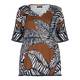 PER TE BY KRIZIA BLACK AND TAN JUNGLE PRINT TOP