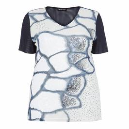 PER TE BY KRIZIA SEQUIN EMBELLISHED MESH TOP WHITE - Plus Size Collection