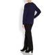 PER TE BY KRIZIA ANGORA & CASHMERE BLEND NAVY EMBROIDERED SWEATER