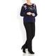 PER TE BY KRIZIA ANGORA & CASHMERE BLEND NAVY EMBROIDERED SWEATER