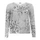 KRIZIA GREY FLORAL LONG SLEEVE EMBROIDERED SWEATER