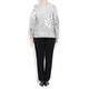 KRIZIA GREY FLORAL LONG SLEEVE EMBROIDERED SWEATER