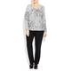 KRIZIA GREY FLORAL LONG SLEEVE EMBROIDERED SWEATER