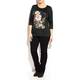 Krizia black floral print crystal embellished top