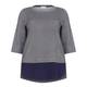 PER TE BY KRIZIA navy cotton lurex Tunic with side stripe