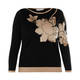 LUISA VIOLA FLORAL INTARSIA SWEATER BLACK