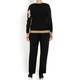 LUISA VIOLA FLORAL INTARSIA SWEATER BLACK
