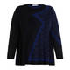 LUISA VIOLA LUREX INTARSIA SWEATER BLUE AND BLACK