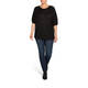 PERSONA BY MARINA RINALDI SEQUIN MOHAIR SWEATER BLACK