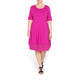 BEIGE FUCHSIA PRINCESS CUT JERSEY DRESS