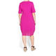 BEIGE FUCHSIA PRINCESS CUT JERSEY DRESS
