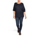 PERSONA BY MARINA RINALDI SEQUIN MOHAIR SWEATER NAVY