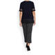 HABELLA ROUND NECK TOP WITH EMBROIDERY HEM NAVY