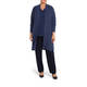 MARINA RINALDI LUREX ALPACA LONG CARDIGAN NAVY 