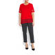 HABELLA ROUND NECK TOP WITH EMBROIDERY HEM RED