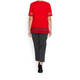 HABELLA ROUND NECK TOP WITH EMBROIDERY HEM RED