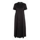 MARINA RINALDI LONG BLACK COTTON POPLIN DRESS