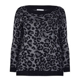 LUISA VIOLA LEOPARD PRINT INTARSIA SWEATER  - Plus Size Collection