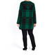 LUISA VIOLA GREEN CHECK HOODED COAT