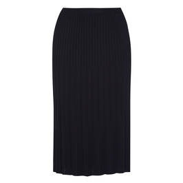 LUISA VIOLA PLEATED KNITTED MIDI SKIRT BLACK - Plus Size Collection