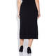 LUISA VIOLA PLEATED KNITTED MIDI SKIRT BLACK